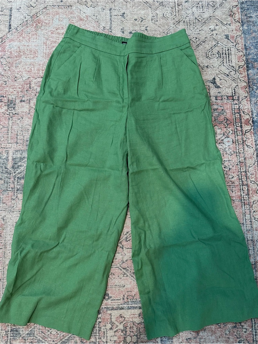 Simply Vera Vera Wang Green Wide-Leg Linen-Blend Pants